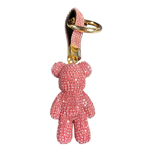 Rhinestone Teddy Bear Keychain - Picture 2 of 4